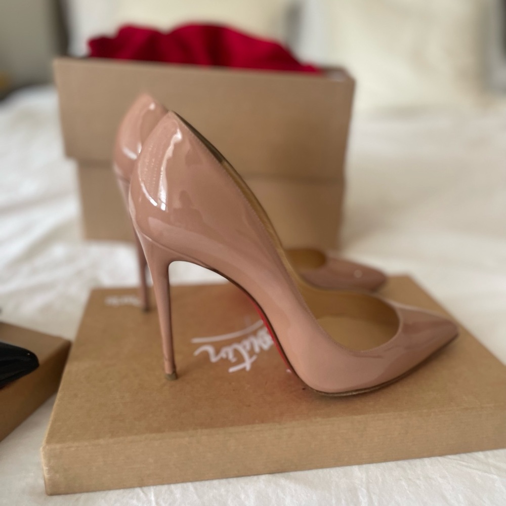 Nude Christian Louboutins Pigalle Follies 100 Patent